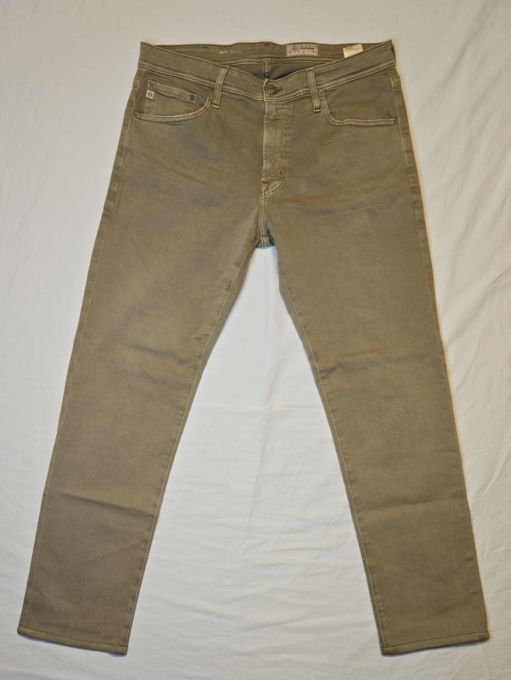 Ag Adriano Goldschmied Ag-ed Green Tan Tellis Modern Slim Denim Jeans
